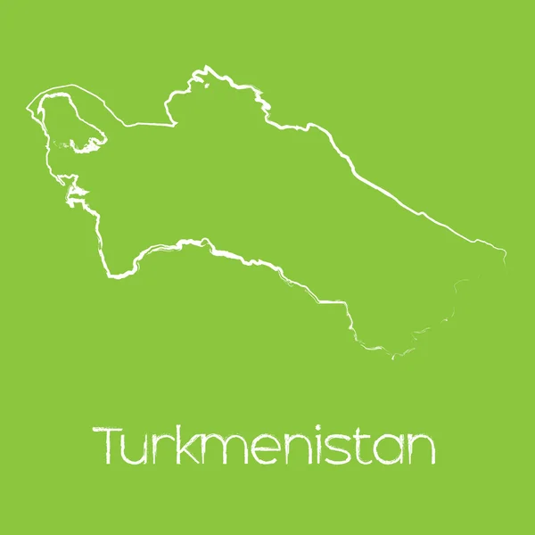 Mapa do país do Turquemenistão — Vetor de Stock