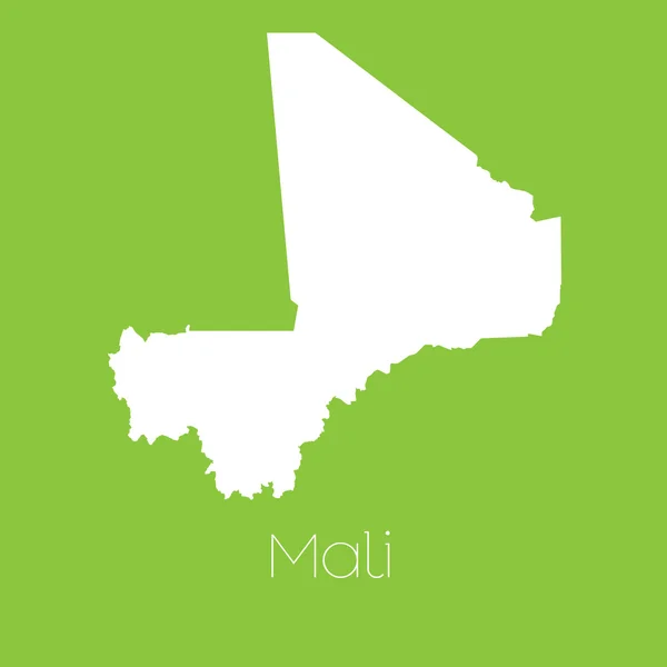 Mapa del país de Malí — Vector de stock