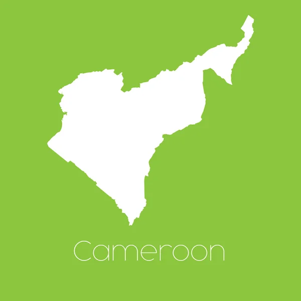 Mappa del paese di Camerun — Vettoriale Stock