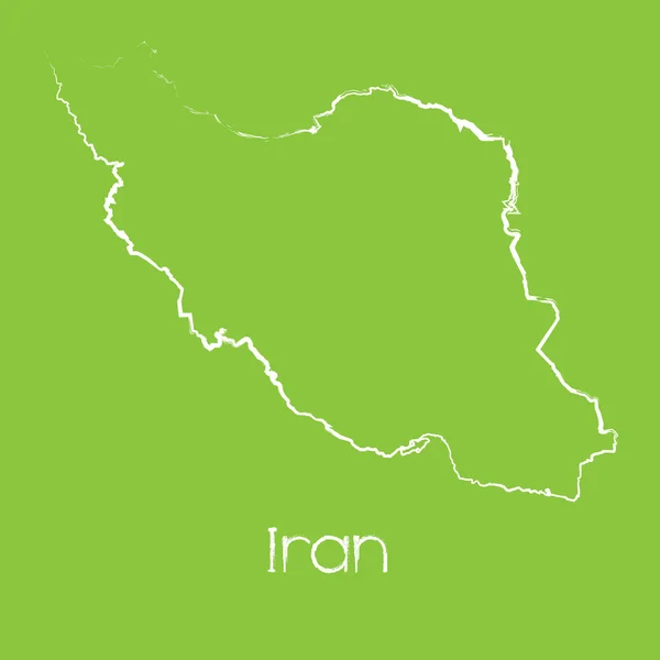 Kaart van het land van Iran — Stockvector