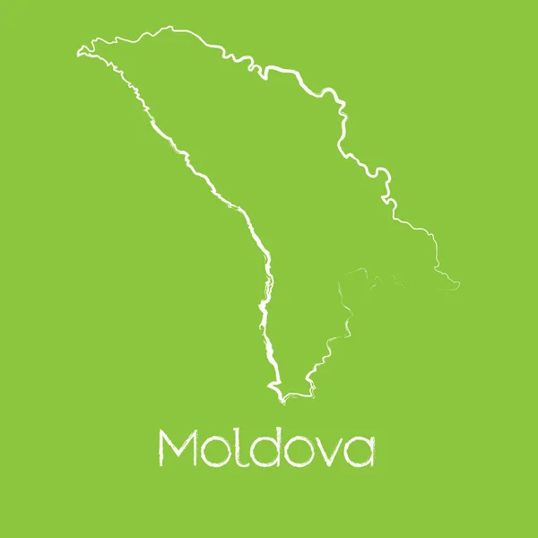 Mapa země Moldavsko — Stockový vektor