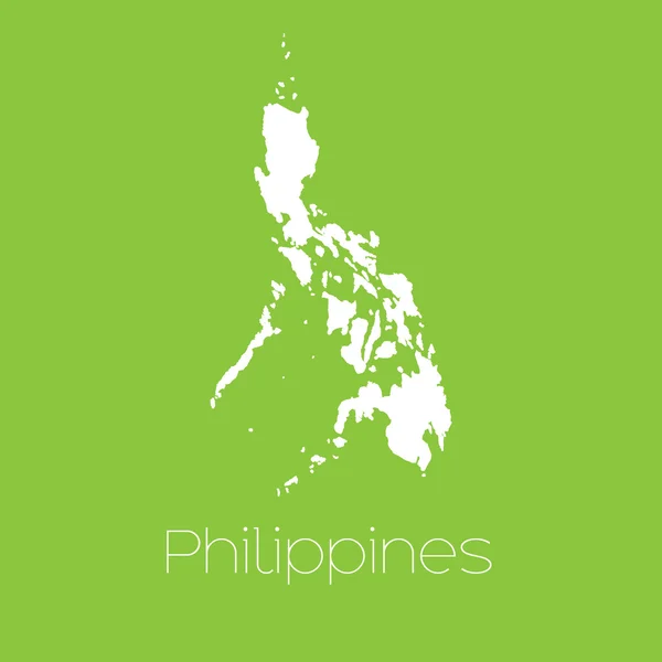 Mapa del país de Filipinas — Vector de stock