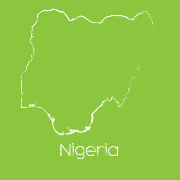Karte des Landes von Nigeria — Stockvektor