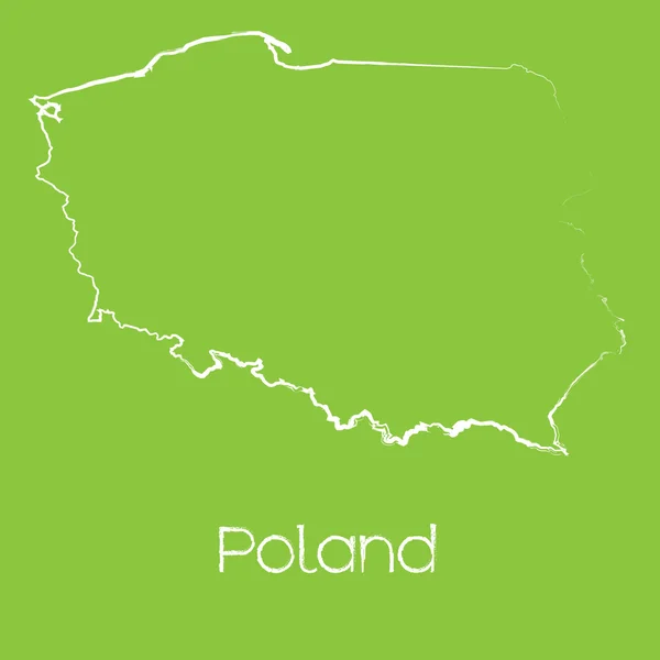 Mapa do país de polônia — Vetor de Stock