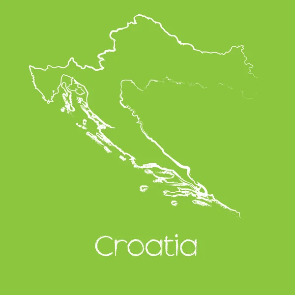 Mapa del país de Croacia — Vector de stock