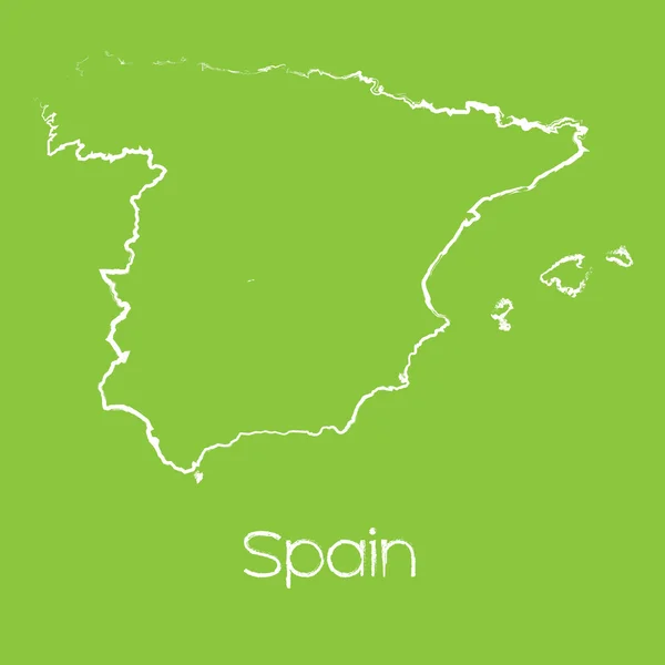 Mapa del país de España — Vector de stock