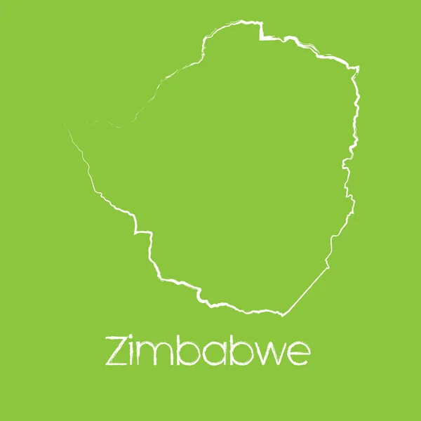 Mappa del paese di Zimbabwe — Vettoriale Stock