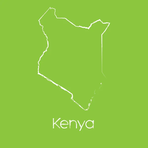 Mappa del paese del Kenya — Vettoriale Stock