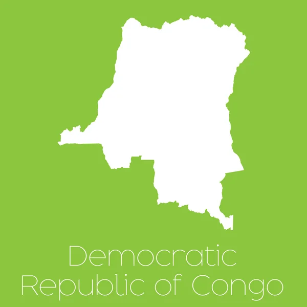 Map of the country of Democratic Republic of Congo — Stock Vector