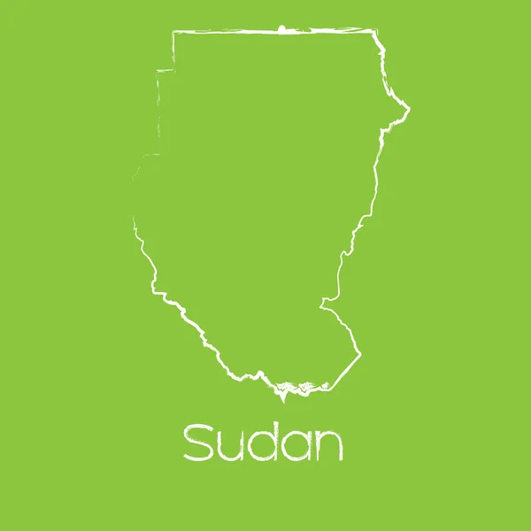 Mappa del paese di Sudan — Vettoriale Stock