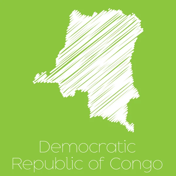 Map of the country of Democratic Republic of Congo — Stock Vector