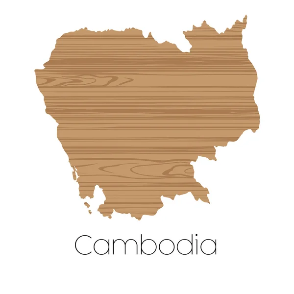 Forma del país aislado en el fondo del país de Camboya — Vector de stock