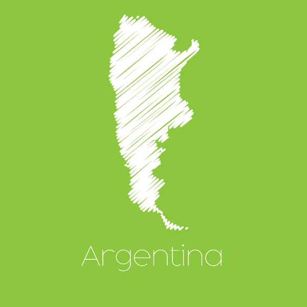 Mapa del país de Argentina — Vector de stock