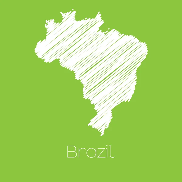 Mapa del país de Brasil — Vector de stock
