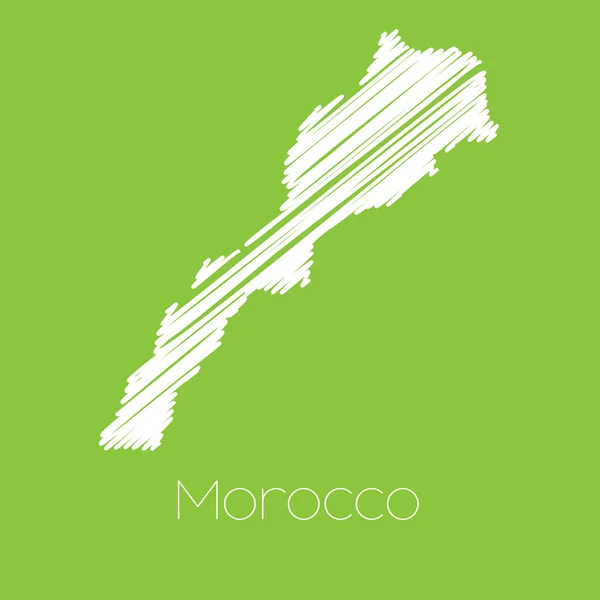 Mapa do país de Marrocos — Vetor de Stock
