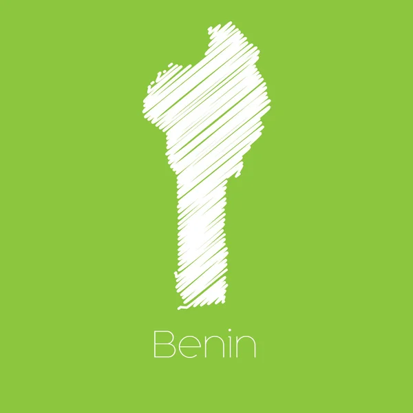 Kaart van het land van Benin — Stockvector