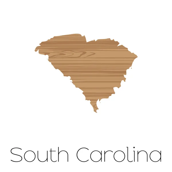 Forma Ilustrada do Estado da Carolina do Sul — Vetor de Stock