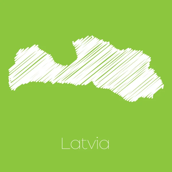 Mapa del país de Letonia — Vector de stock