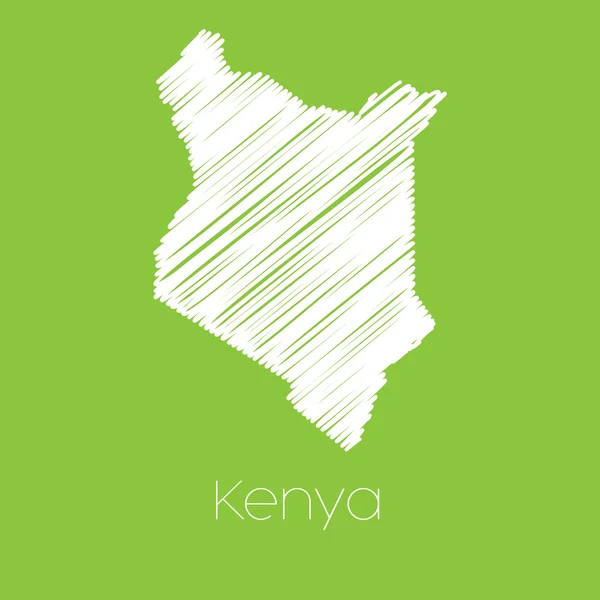 Map of the country of Kenya — Stock Vector