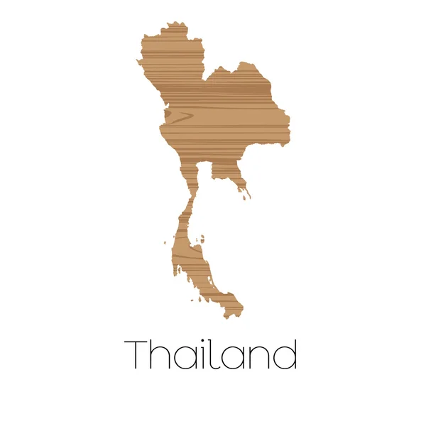 Forme du pays isolé sur fond du pays de Thaïlande — Image vectorielle