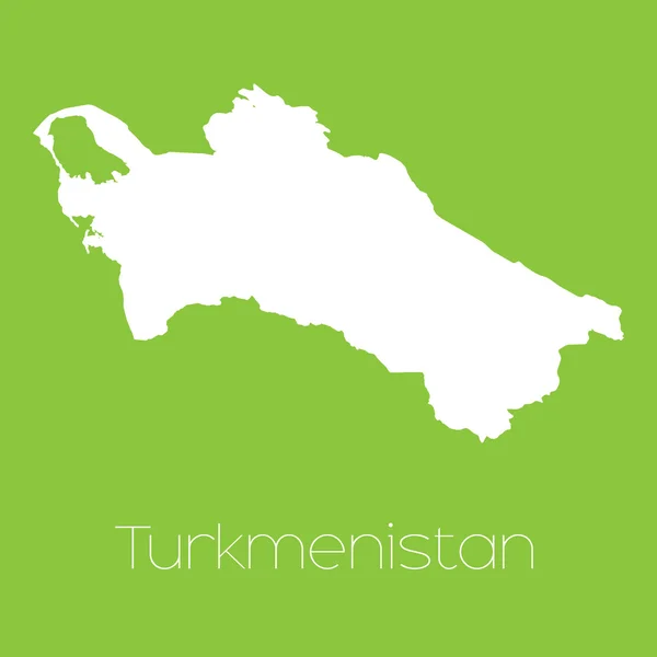 Mapa do país do Turquemenistão — Vetor de Stock