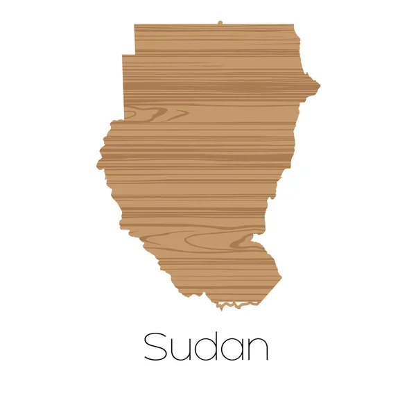 Land form isolerad på bakgrund av landet i Sudan — Stock vektor