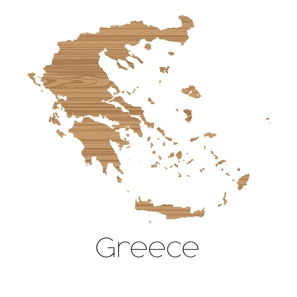 Kraju kształt na białym tle na tle kraju Grecja — Wektor stockowy