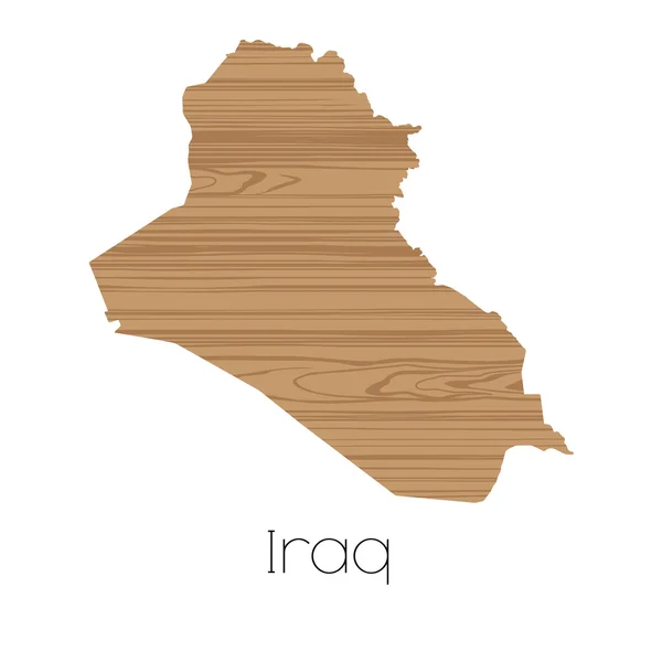 Forme du pays isolé sur fond du pays d'Irak — Image vectorielle