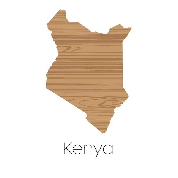 케냐의 국가의 배경에 고립 된 국가 모양 — 스톡 벡터