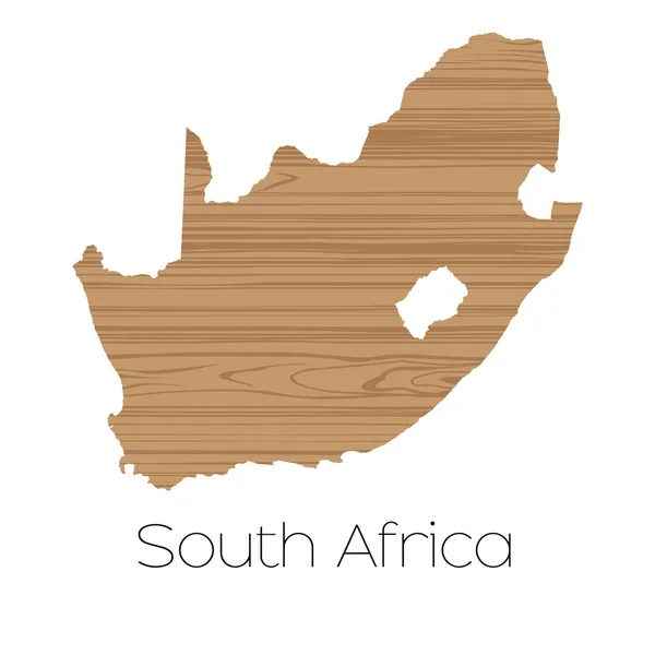 Forme du pays isolé sur fond du pays d'Afrique du Sud — Image vectorielle