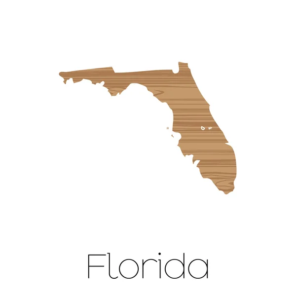 Forma ilustrada del estado de Florida — Vector de stock