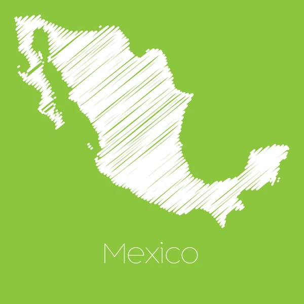 Kaart van het land van Mexico — Stockvector