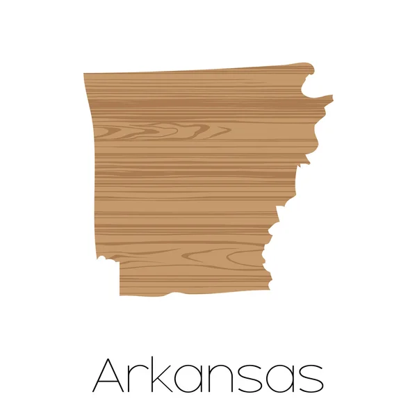 Az állam Arkansas, illusztrált alakja — Stock Vector