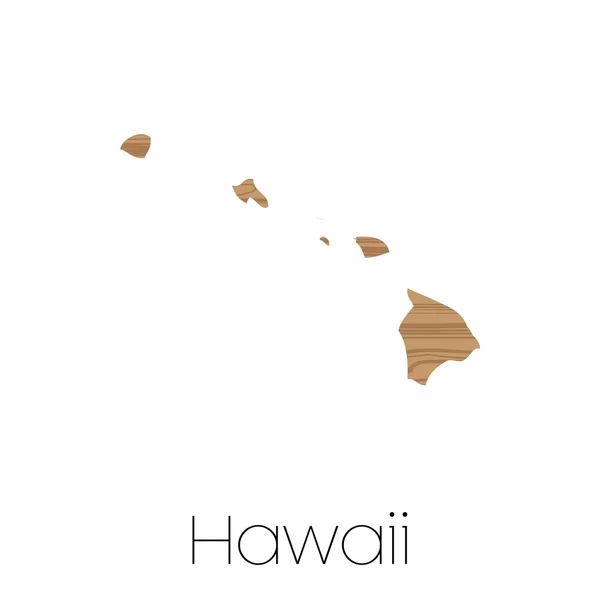 Ilustrowane kształt stanu Hawaje — Wektor stockowy