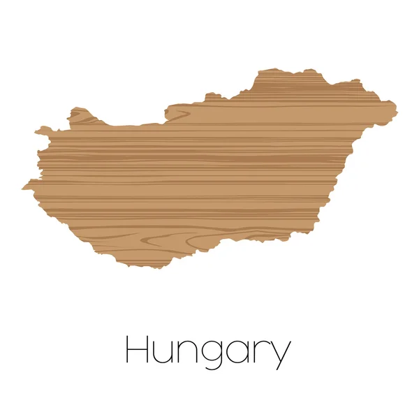 País Forma isolada no fundo do país da Hungria — Vetor de Stock