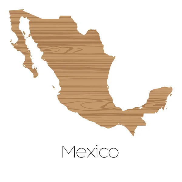 멕시코의 국가의 배경에 고립 된 국가 모양 — 스톡 벡터