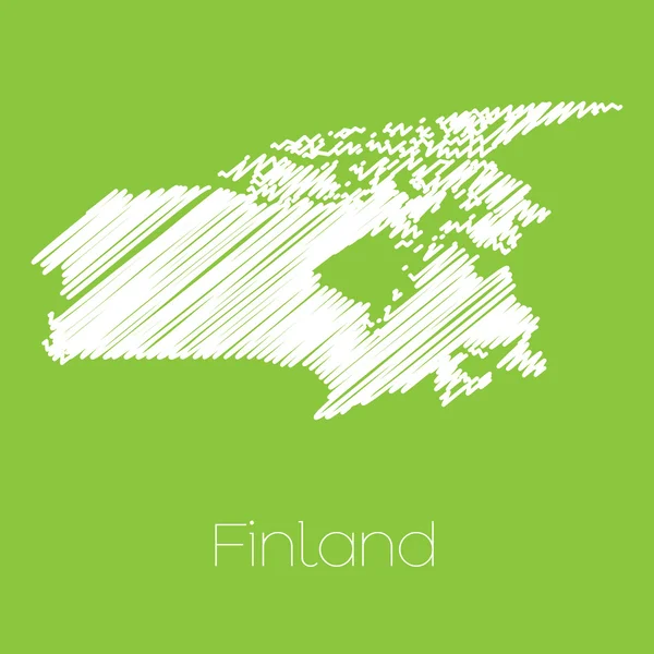 Carte du pays de la Finlande — Image vectorielle