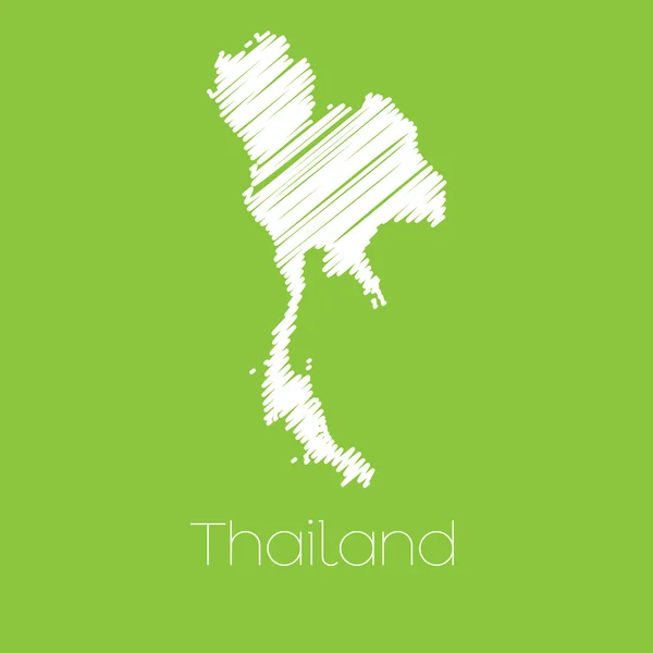 Mapa do país da Tailândia — Vetor de Stock