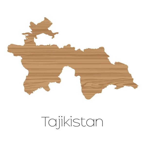 Tvar země izolovány na pozadí země Tajikista — Stockový vektor