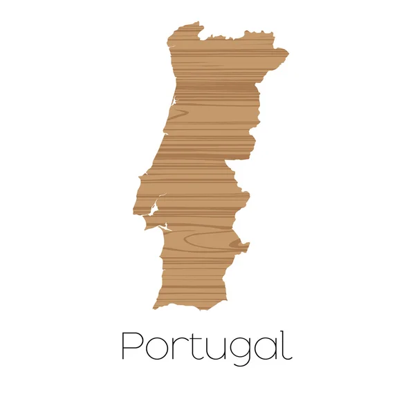 Land vorm geïsoleerd op de achtergrond van het land van Portugal — Stockvector