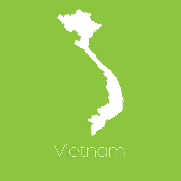 Az országban a vietnami térképén — Stock Vector
