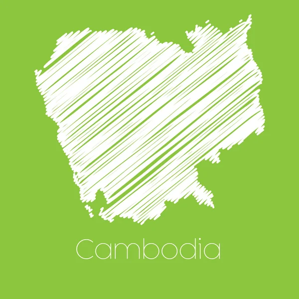 Carte du pays du Cambodge — Image vectorielle