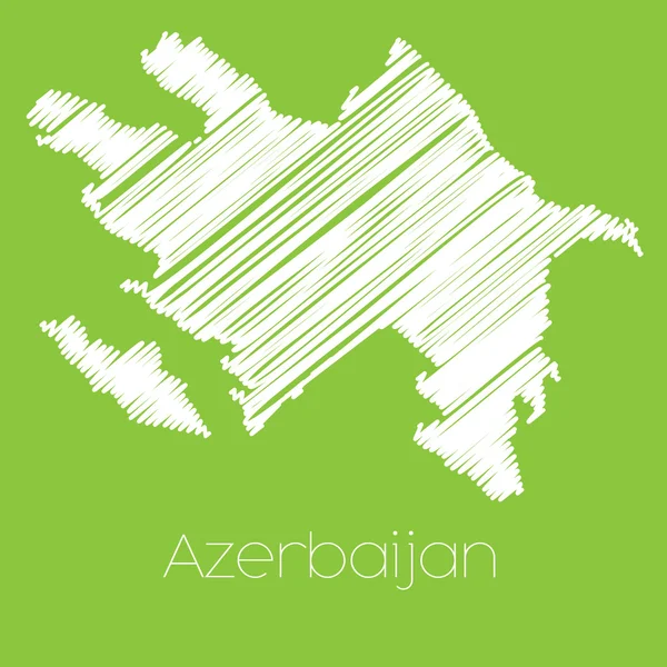 Mappa del paese di Azerbaijan — Vettoriale Stock