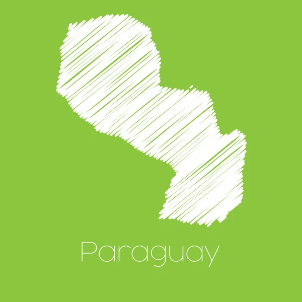 Mapa do país de Paraguai — Vetor de Stock