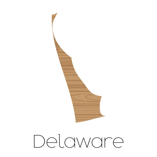 Εικονογραφημένο σχήμα της πολιτείας Delaware — Διανυσματικό Αρχείο