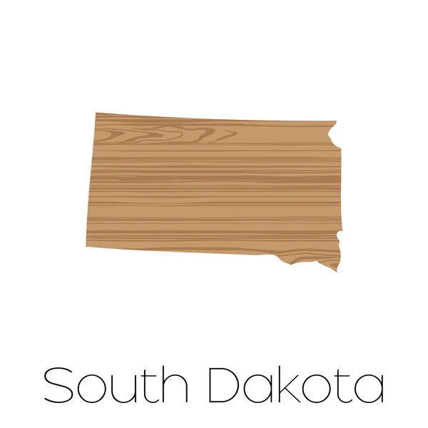 Geïllustreerde vorm van de staat van South Dakota — Stockvector