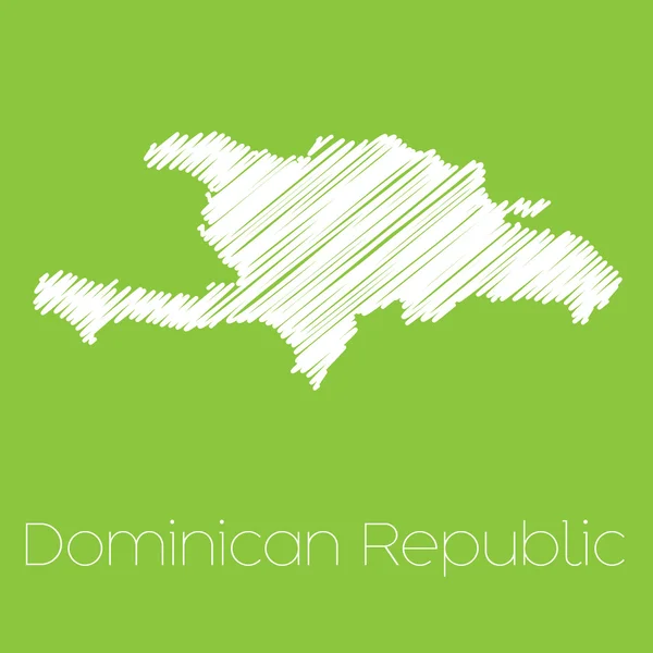 Mapa del país de República Dominicana — Vector de stock