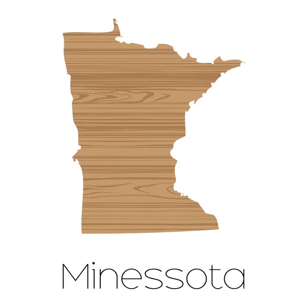 Forma illustrata dello stato del Minnesota — Vettoriale Stock