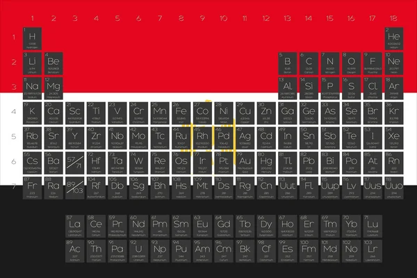 Periodieke tabel van elementen overlay op de vlag van Egypte — Stockfoto