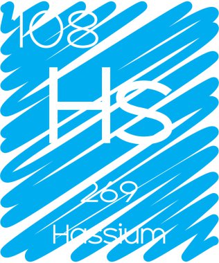 Dönemsel eleman - Hassium bilgilendirici çizimi